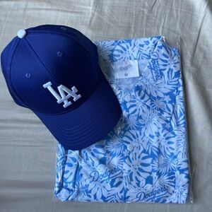 Dodgers Hawaiian Shirt and Blue Dodgers Cap